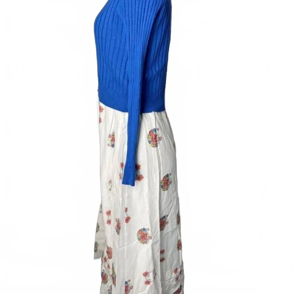 NEW LA'/SIMONA women’s floral maxi dress & cardigan set in white/blue - Picture 3 of 6